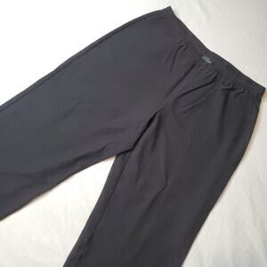 Eileen Fisher Womens Size PL Stretch Crepe Pull On Wide Leg Crop Pants Black